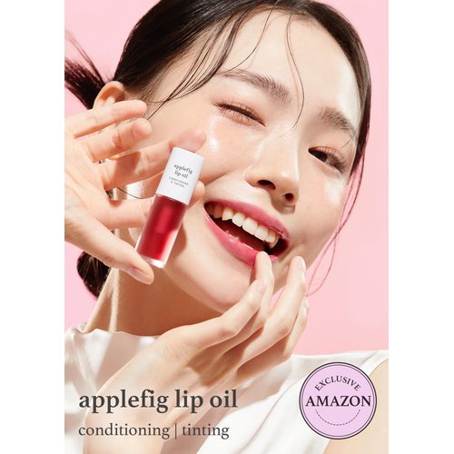 NOONI Korean Lip Oil - Applefig | Lip Stain, Stocking Stuffers, Long-Lasting, Moisturizing, Plumping, Revitalizing for Dry Lips, Waterproof, No Peel Off, Korean Lip Tint, Vegan, 0.12 Fl Oz