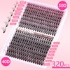 ESEENLO Lash Extension Kit, 320pcs DIY Eyelash Extension Kit 9-16mm Mix, 30D 40D Curl Individual Lash Clusters with Bond, Seal, Remover and Tweezers