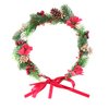 Minkissy Christmas Flower Crown Flower Hairband Christmas Headband Floral Wreath Garland With Holly Berry Leaves Christmas Hair Accessories For Woman Girls