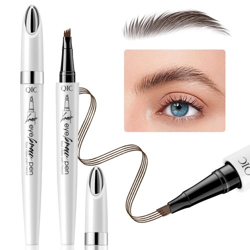Atnadov Eyebrow Pen Waterproof Eyebrow Pencil Natural Simulation Eyebrow Pencil for women's professional makeup with 4 Fork Tip for Natural-Looking Hair-Like Defined Brows, Last All-Day (Dark Brown)