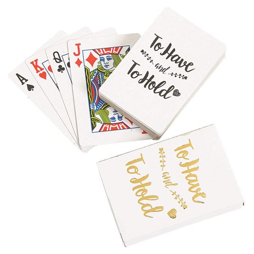 Fun Express to Have and to Hold Gold Foil Playing Cards (12 Decks Included) Wedding Party Favors
