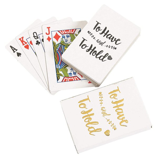 Fun Express to Have and to Hold Gold Foil Playing Cards (12 Decks Included) Wedding Party Favors