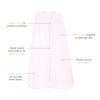 HALO SleepSack, 100% Cotton Wearable Blanket, Swaddle Transition Sleeping Bag, TOG 0.5, Soft Pink, Small, 0-6 Months