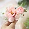 Fangsen Silver Wedding Rose Flower Hair Comb Bridal Floral Hair Headpiece for Brides and Bridesmaids Christmas Hair Accessories (Pink))