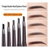 Terrilee Eyebrow Pencil 5 Pieces Pack - Waterproof and Sweat-proof Eyebrow Definer Pencil 5 Colors Set with Eyebrow Brush- Eyebrow Pencils for Brown,Black,Light Brown,Grey and Dark Brown Hair (Black (5 Colors Pack))
