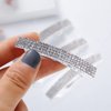 Meisuitd Crystal Hair Barrette 2 Pcs Sparkly Rhinestone Hair Clip French Design Bridal Fashion Gorgeous Bling Rhinestone Hair Clips Ponytail Holder Side Clips 2.55 inch