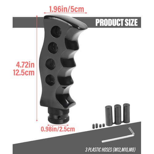 Zlirfy Shift Knob,Automatic Shift Knob,Car Gear Shift Knob,Car Accessories,Car Grip Knife Handle Gear with Screws and Spanner,Gear Lever Shift Knob Replacement for Manual Vehicle (Black)