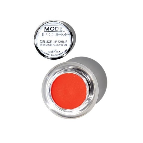 MODE Lip Creme Deluxe Shine Lip Gloss Pot Tangerine Orange BOMBSHELL Long Lasting Ultra Creamy Color, Hydrating Sweet Almond Oil, Conditioning Organic Shea Butter, Cruelty Free
