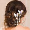 Bartosi Butterfly Hair Clips Blue Butterfly Hair Barrettes Bride Butterfly Hairpin Bridal Hair Accessories for Women and Girls (Pack of 2)