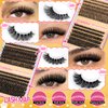 Calphdiar Lash Clusters 40D+60D+80D+100D Eyelash Clusters 474PCS Individual Lashes D Curl Cluster Eyelash Extensions 8-16MM Wispy Lashes Clusters Fluffy False Mink Eyelashes DIY Lash Extension at Home