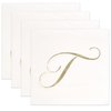 Gift Boutique 100 Gold Monogram Cocktail Napkins Letter T Disposable Paper Pack Elegant Metallic Golden Foil Hand Napkin for Powder Room Wedding Holiday Birthday Party Baby Shower Decorative Towels