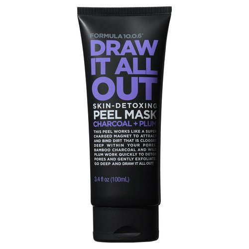 Formula 10.0.6 - Draw It All Out Skin-Detoxing Charcoal Peel Mask, Vegan, Paraben-Free & Cruelty-Free, 3.4 Fl Oz