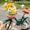 Bicycle Basket for Girls, Adjustable Front Handlebar Bike Basket with Bike Streamers Set Bell/Bicycle Windmill/Bicycle Wheel Beads DIY Bike Decoration Accessories Kit Gift (Rainbow 1)