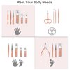 leiwo Manicure Set,Pedicure Kit Nail Scissors Stainless Steel Professional Toenails Cuticle Cutter Clipper Fingernails Grooming Kit with Pink Leather Travel Case (12pcs Pink)
