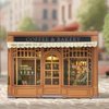 TuKIIE DIY Miniature Dollhouse Kit with Furniture, 1:32 Scale Opened & Closed Mini Cube Wooden Doll House Creative Room for Kids Teens Adults(Bagel Time)