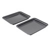 HYTK 2 Small Baking Sheets 9.45 X 7.09 Inch (Inner 7.5x6) Mini Cookie Tray Toaster Conventional Oven Pan Nonstick No Warp Magnetic Bakeware for 1 or 2 Person