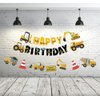 3 Packs Construction Happy Birthday Banner and Vehicle Truck Garland, Construction Party Supplies Decoration Set for Birthday Party, Baby Show