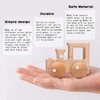 Promise Babe Wooden Rattle Push Car Toys Set Infant Wooden rattles Interesting Toys 2 Pc Baby Vehicle Toys Hand Push Cars Montessori Natural Wood Toys for Newborn Best Gift