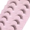 Fake Eyelashes Natural Short Cat Eye Lashes Clear Band Fluffy Wispy False Eyelashes 8 Pairs by Yawamica