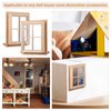 JOINPAYA 2 Pcs Miniature Dollhouse Window Frames: Wood Dollhouse Window Models Tiny Furniture DIY Dollhouse Bedroom Accessories for Micro Scene Craft