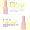 Makartt Gel Top Coat and Base Coat Kit: Clear Gloss Shiny No Wipe Stain Resistant General Top Coat Nail Polish UV and Primer for Acrylic Nails Dip Powder Gel Nail Polish Beauty Gift