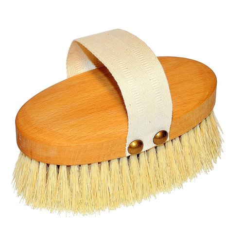 Dry Skin and Body Brush Vegan with Long Tampico Fiber bristles for Anti Cellulite, Circulation and Exfoliating 5 2/8 inches by Nessentials