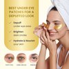 PLANTIFIQUE Gold Under Eye Patches for Puffy Eyes and Dark Circles 20 Pairs Under Eye Masks for Dark Circles and Puffiness Eye Gels with Collagen & Caffeine Anti Aging Gold Eye Mask Skincare