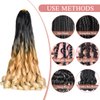French Curly Braiding Hair 24 Inch 8 Packs Soft Braiding Hair Pre Stretched Loose Wavy Braiding Hair Synthetic Hair Extensions for Black Women (24 inch 8 packs, OT1B/27/613)
