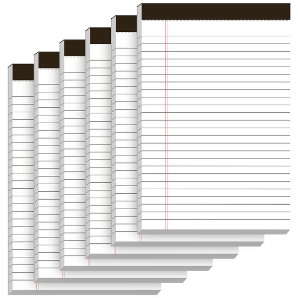 Nichela 5" x 8" Legal Pads 6 Pack of Legal Pad Narrow Ruled Note Pads with Perforated Notepads 30 Sheets Small Writing Pad 21lb Legal Pad Quality Paper Ideal for Home, Office, or School Use（Brown）