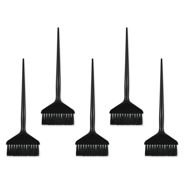 DS. DISTINCTIVE STYLE Hair Dye Applicator Brushes 5 Pieces Long Handle Soft Bristles Hair Coloring Kit Salon Hair Bleach Tinting DIY Tool (Black)