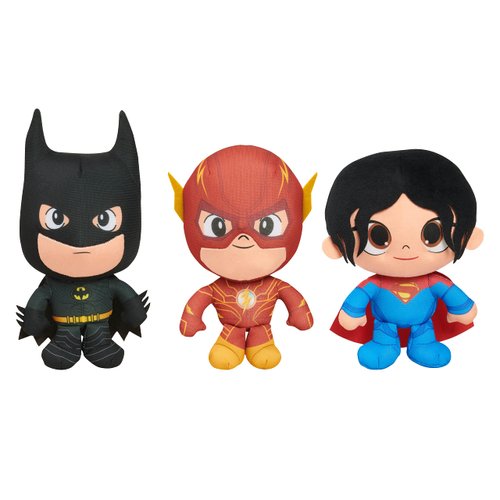 The Flash Small Plush Bundle 3-Pack with the Flash, Batman, and Supergirl 7-Inch Plush Toys, The Flash Movie, Kids Toys for Ages 3 Up by Just Play