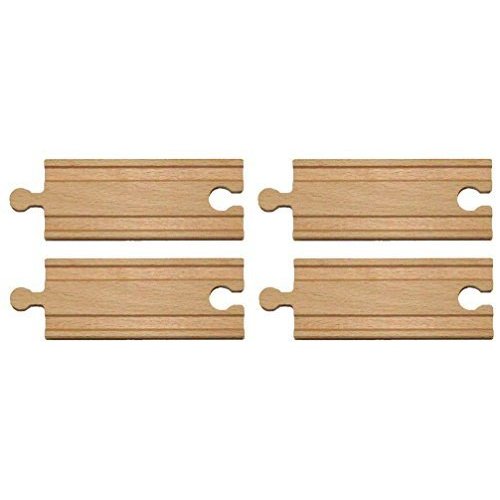 4" Straight Wooden Train Track - Set of 4