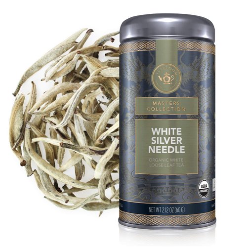 Teabloom Organic White Silver Needle Loose Leaf Tea, Rare USDA Organic White Tea With Delicate Ho...