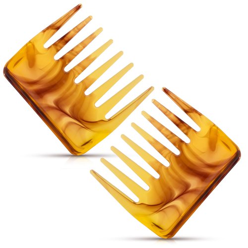 Andibro 2Pcs Small Wide Tooth Comb, Wide Tooth Detangling Combs Small Travel Detangling Comb for Thick Curly Hair Beard Comb Hair Detangler Comb For Wet and Dry Small Purse Hair Detangling Comb
