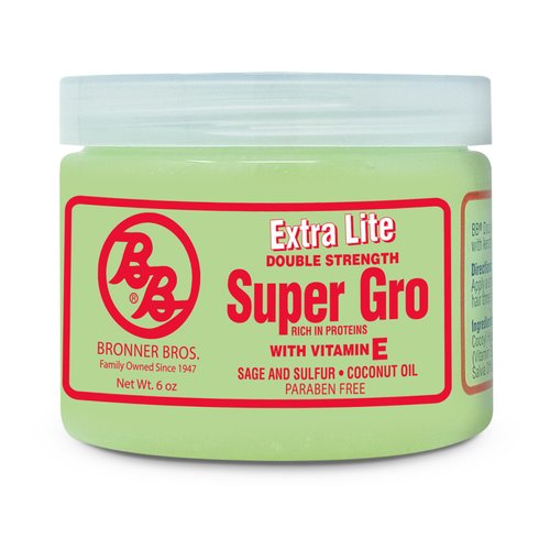 Bronner Bros Super Gro Lite Hair Growth & Scalp Treatment for Dry Itchy Scalp - Reduces Breakage, Stimulates Scalp, Strengthens Hair & Hydrates with Keratin, Vitamin E, Sage & Coconut Oil - 6oz