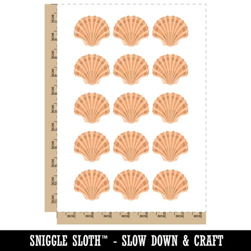 Scallop Seashell Beach Shell Temporary Tattoo Water Resistant Fake Body Art Set Collection - 15 2" Tattoos (1 Sheet)