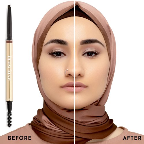 Browluxe Eye Brow Pencil, Ultra Thin Precision Eyebrow Pencil, Long Lasting, Waterproof Eyebrow Makeup, Nourishing Brow Definer Pencil in Shade Cocoa