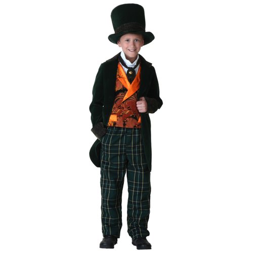 Fun Costumes Kid's Mad Hatter & Top Hat | Wonderland Movie Character Cosplay Outfit for Boys, Medium Multi