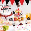 25PCS Born To Rock N And Roll Rocks Happy Birthday Cake Topper Cupcake Toppers Party Themed Table Decorations Favors Supplies Decor Music Notes 50s 60s for Kids Adults Boys Girls Teen Rewards Carnival