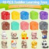 Learning Toys for 1,2,3 Year Old Toddlers, 20Pcs Farm Animals Barn Toy Montessori Counting, Matching & Sorting Fine Motor Games, Christmas Birthday Easter Gift for Baby Boys Girls Age 12-18 Months