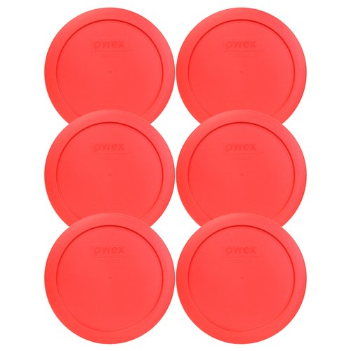 Pyrex 7201-PC Round 4 Cup Storage Lid for Glass Bowls (6, Red)