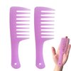 Mini Wide Tooth Comb,Small Travel Purse Comb Hair Detangling Comb Beard Comb Pocket Comb for Curly Wet Dry Hair,Detangler Comb Styling Comb for Men Women Handmade of Cellulose (Clear Purple)