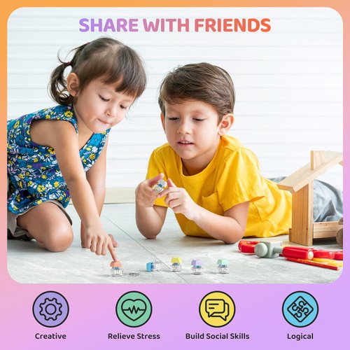 TOPLAYER 6 Pack Keyboard Fidget Toy,Fidget Keyboard Clicker, Button Squeeze Toys,Party Favors,Stress Relief Gifts for Adult and Kids,Finger Toys for Office