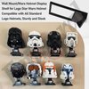 Fennoral 4 Pack Wall Mount/Wars Helmet Display Shelf for Lego Star Wars Helmet Compatible with All Standard Lego Helmets, Sturdy and Sleek - Black