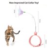 Interactive Cat Collar Feather Toy with Bell, 2 Pack Premium Feather Wand, Lightweight Adjustable Silicone Collar for Indoor Cats, Self Playing Toy with Colorful Natural Feathers (Pink/Blue)