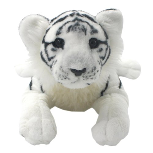 TAGLN The Jungle Animals Stuffed Plush Toys Tiger Leopard Panther Lioness Pillows (White Tiger, 19 Inch)