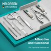 MR.GREEN Manicure Sets Nail Clipper Set 8 in 1 Pedicure Kits Stainless Steel Personal Care Tools with Microfiber Leather Case(Mr-6659)