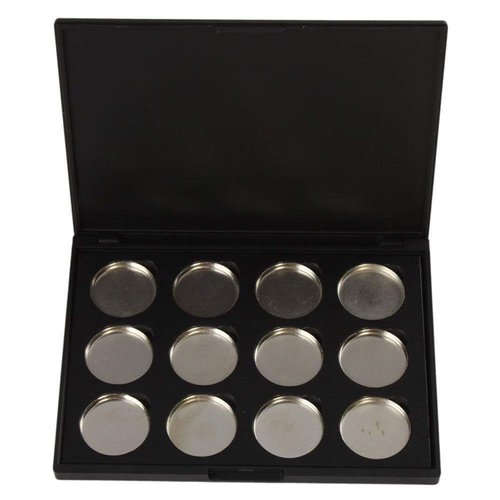 Vodisa Empty Magnetic Eyeshadow Palette, Make Up Container Pallet for Empty Magnetic Cosmetics Makeup Eyeshadow Eye Shadow Aluminum Palette Pans Case,Black
