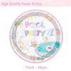80pcs Pool Party Supplies Decorations, Summer Pool Dessert Plates Napkins Forks Tableware Summer Beach Hawaiian Theme Baby Kids Birthday Party Favors 20 Guests
