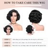 Quantum Love Short Curly Bob Wigs Loose Wave Side Part Wig for Black Women Short Body Wave Bob Synthetic Wig (Black10 inches)